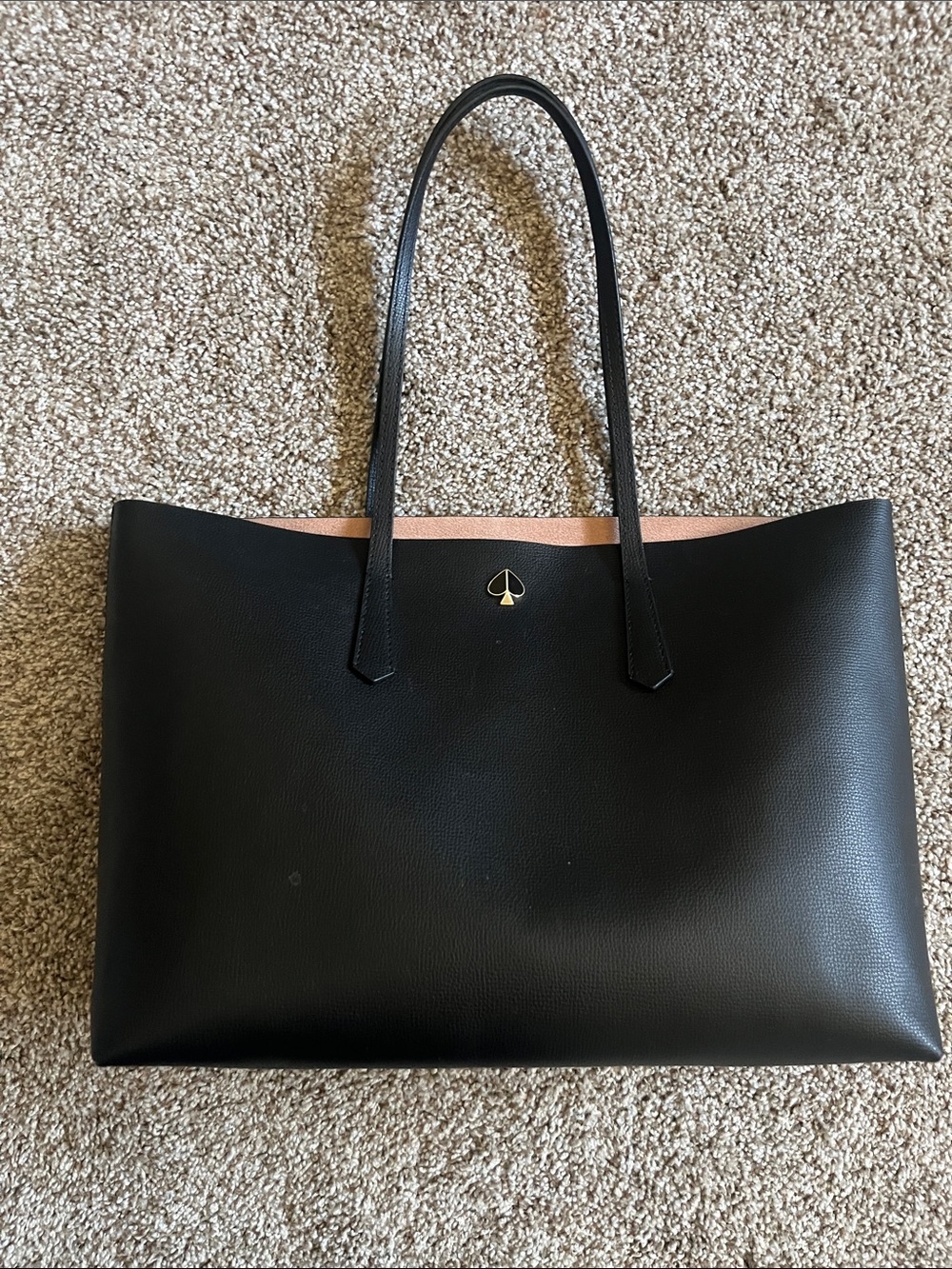 kate spade Black Tote with Pink Trim